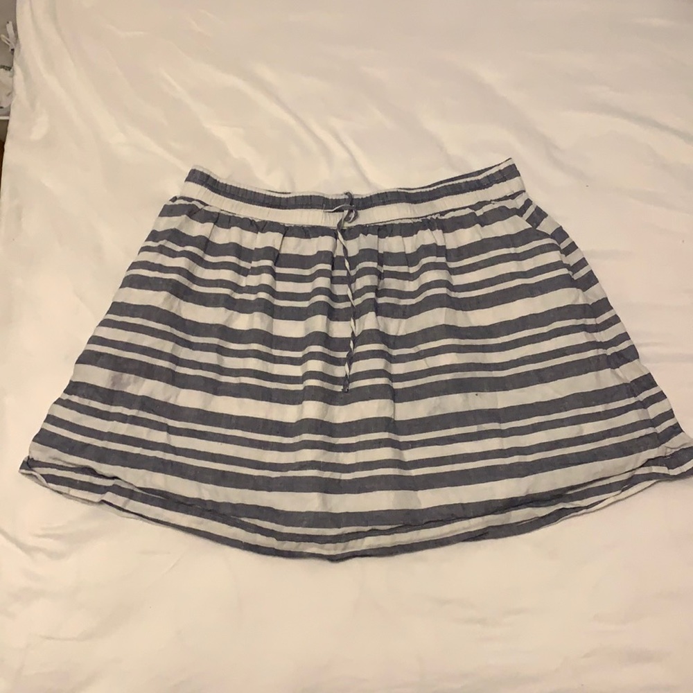 GAP Linen/cotton Blue Striped Skirt